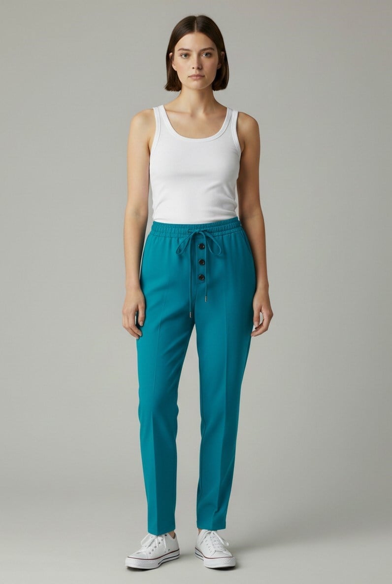 Bağcıklı Yüksek Bel Jogger Pantolon