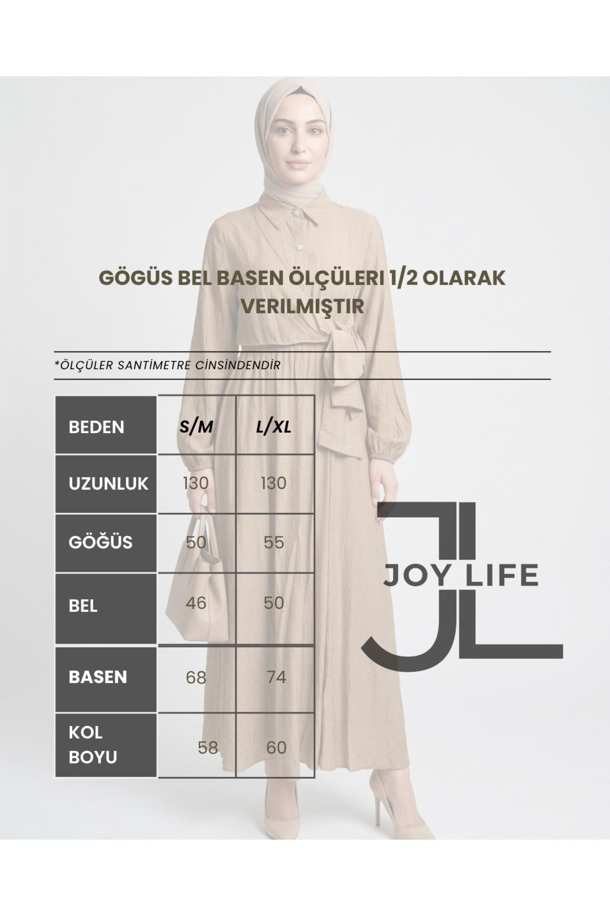 ÇAPRAZ BAĞLAMALI YARIM PAT DÜĞMELİ ÇİLEK ELBİSE Bej