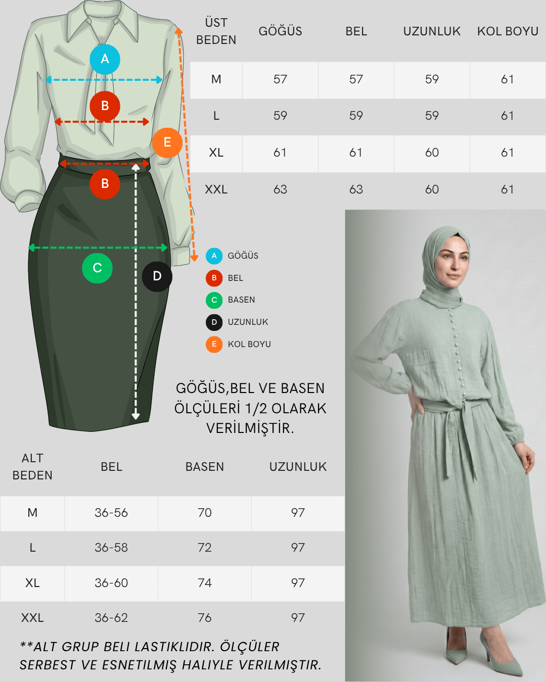 Gömlekten Kuşaklı Muslin Etekli Takım - Siyah