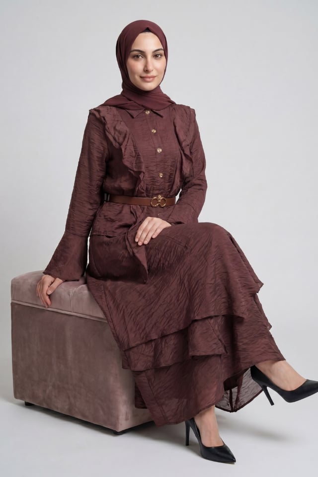 Gülo Vual Keten Kumaş Astarlı Takım - Bordo