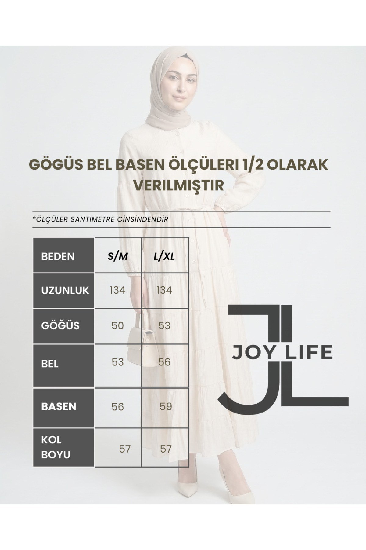 KAT KAT BÜZGÜLÜ YARIM PAT ASTARLI VUAL ELBİSE Ekru