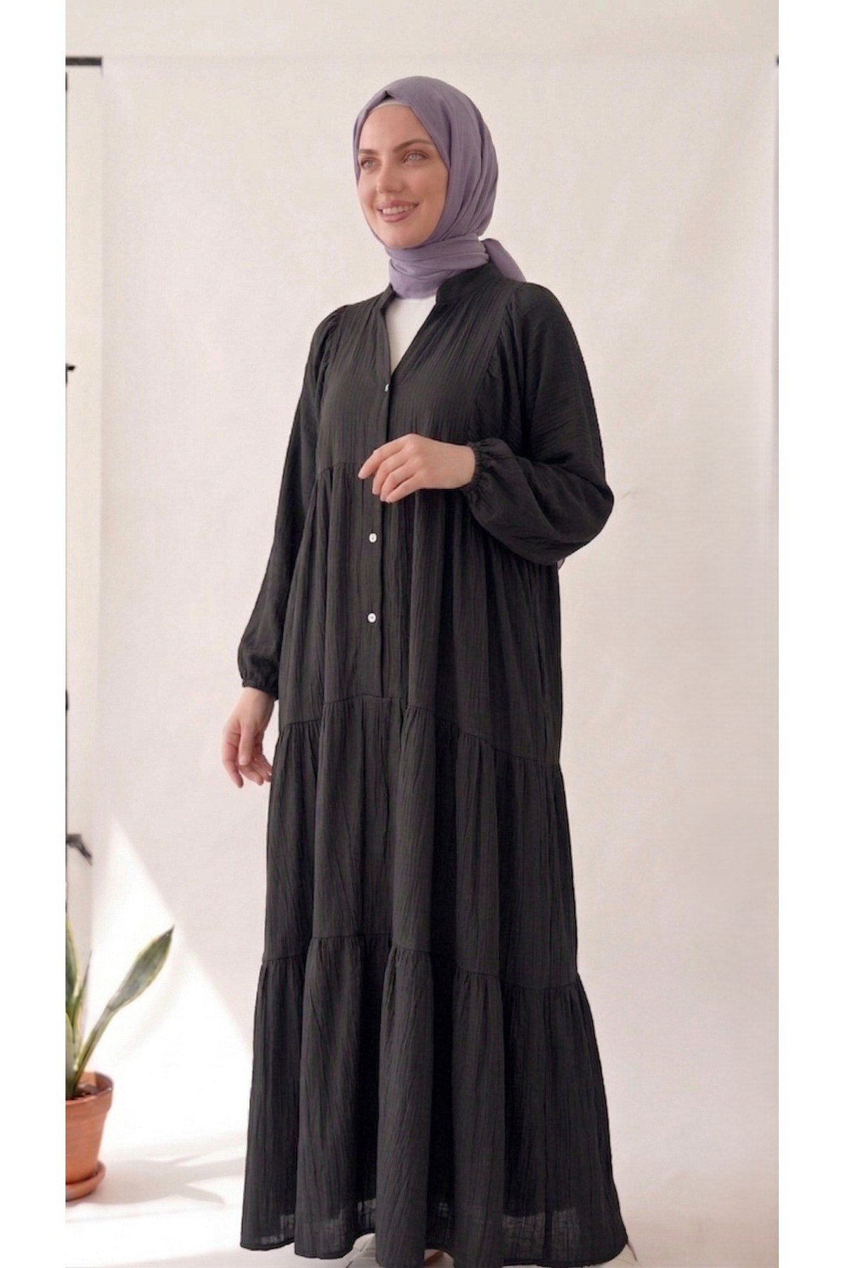 KATLI BÜZGÜLÜ İTHAL ÇİLEK KUMAŞ BOL RAHAT ELBİSE