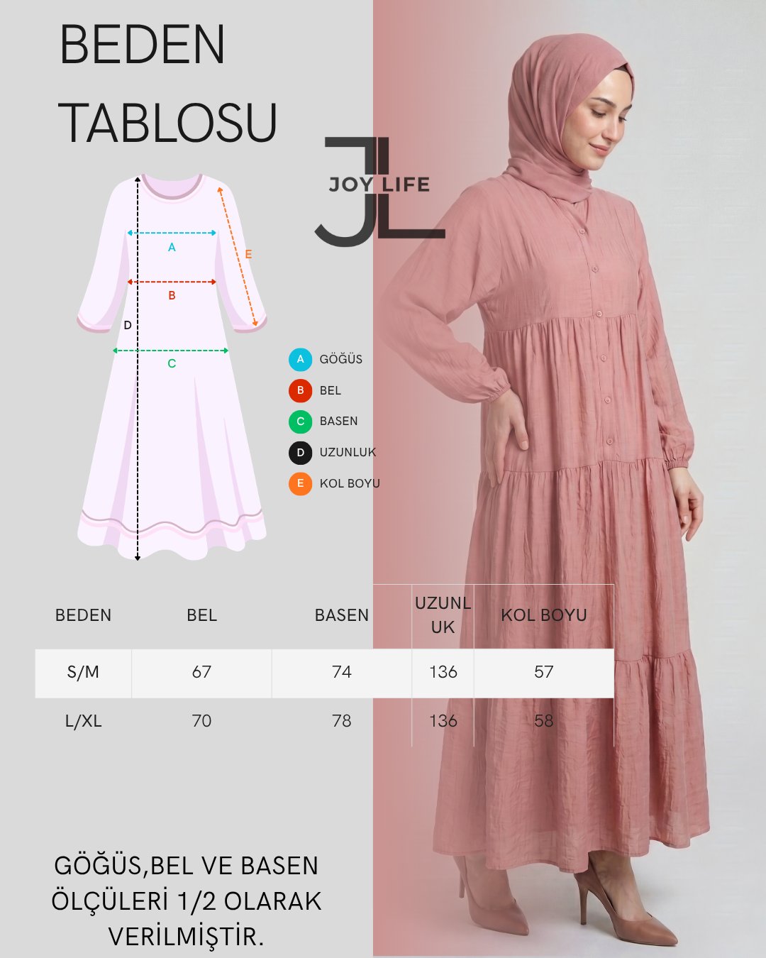 KATLI BÜZGÜLÜ İTHAL ÇİLEK KUMAŞ BOL RAHAT ELBİSE - Pembe