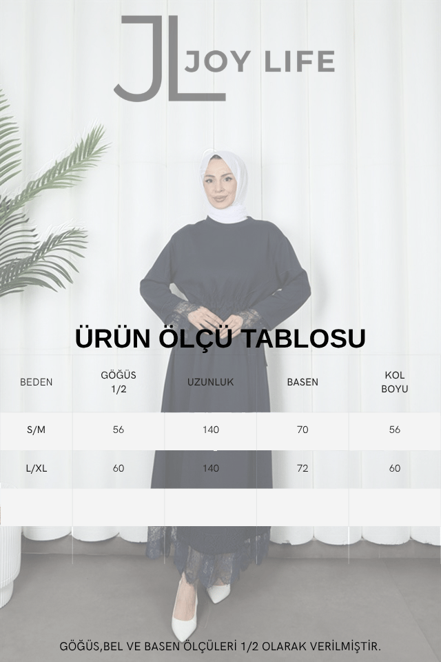 moda evcen dantel elbise 5184 Lacivert