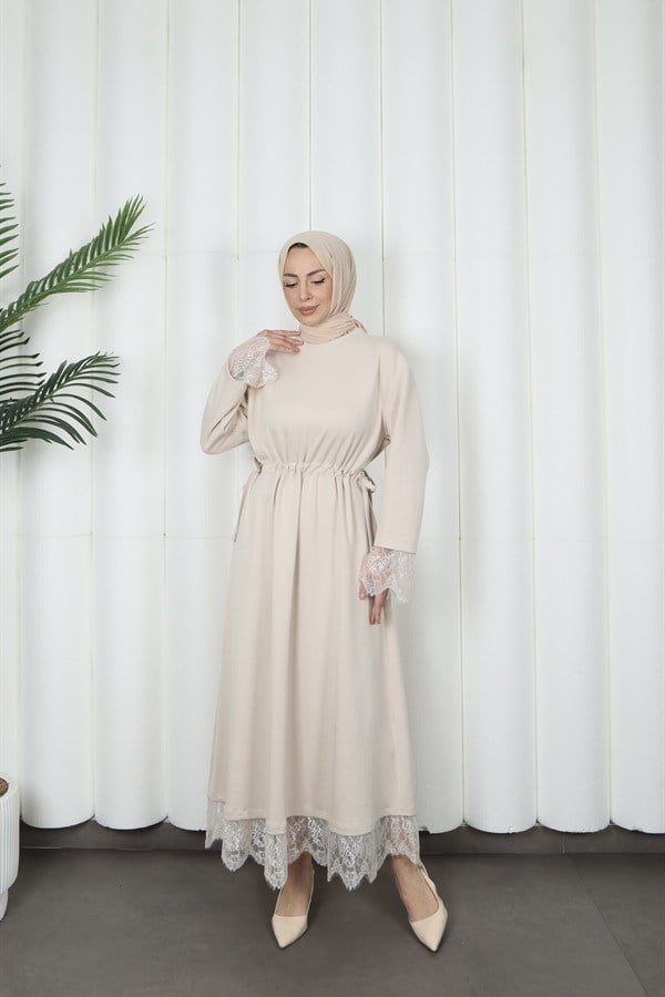 moda evcen dantel elbise 5184 taş