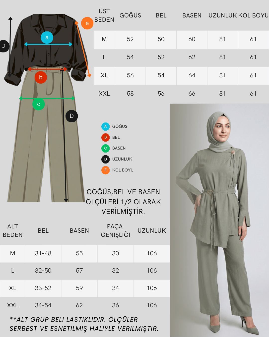 Omzu ve Kuşaği Tokalı Modal Kumaş Pantolonlu Takım - Füme