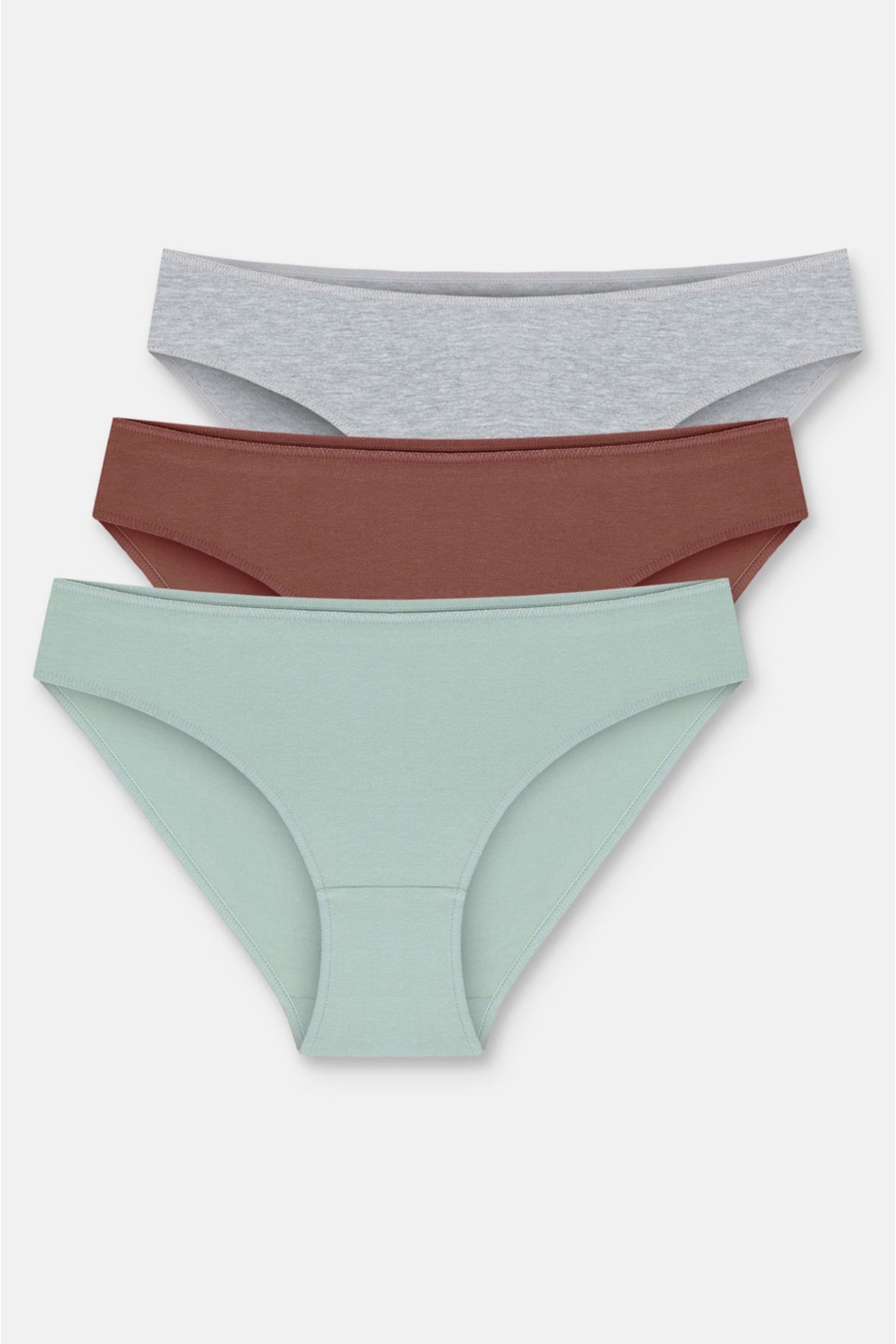 3'lü Pamuklu Basic Normal Bel Slip Külot