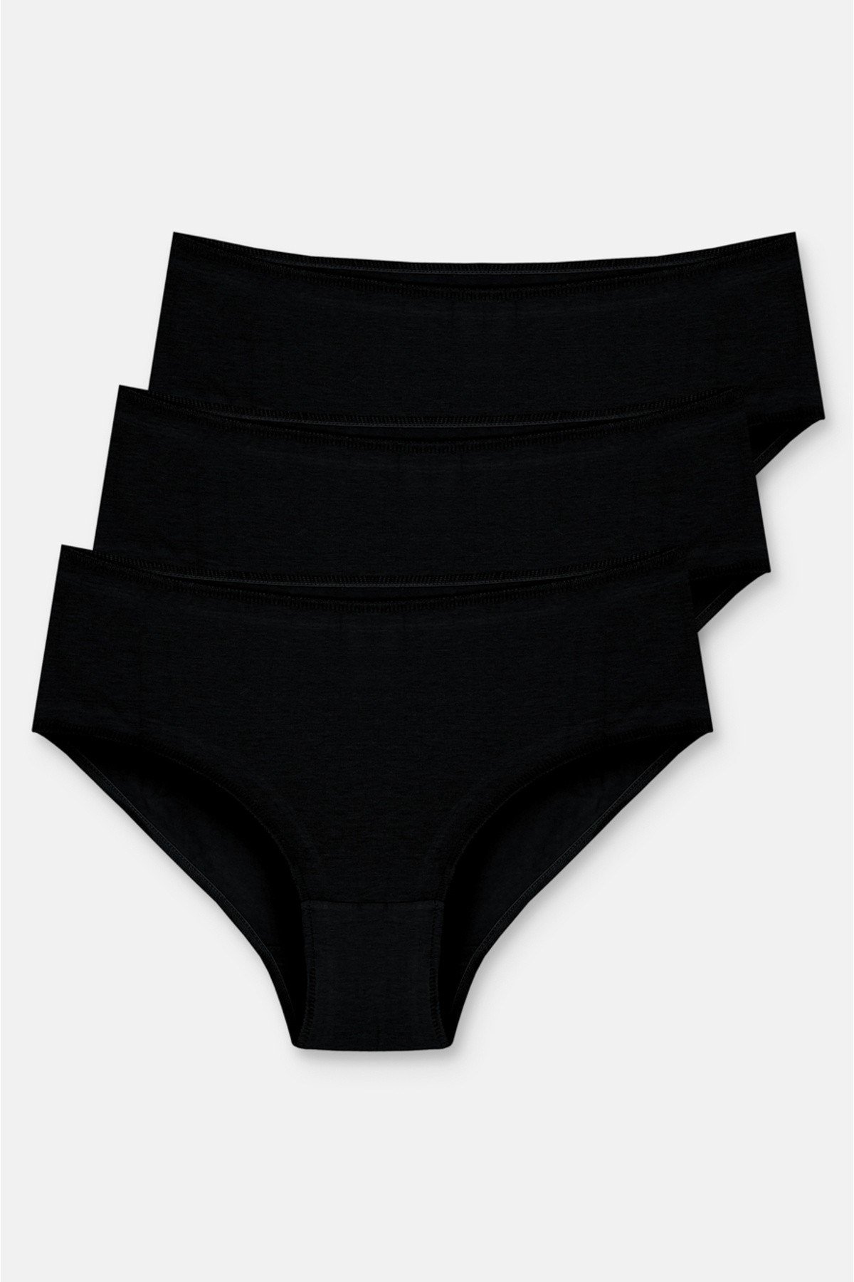 3'lü Pamuklu Basic Yüksek Bel Slip Külot