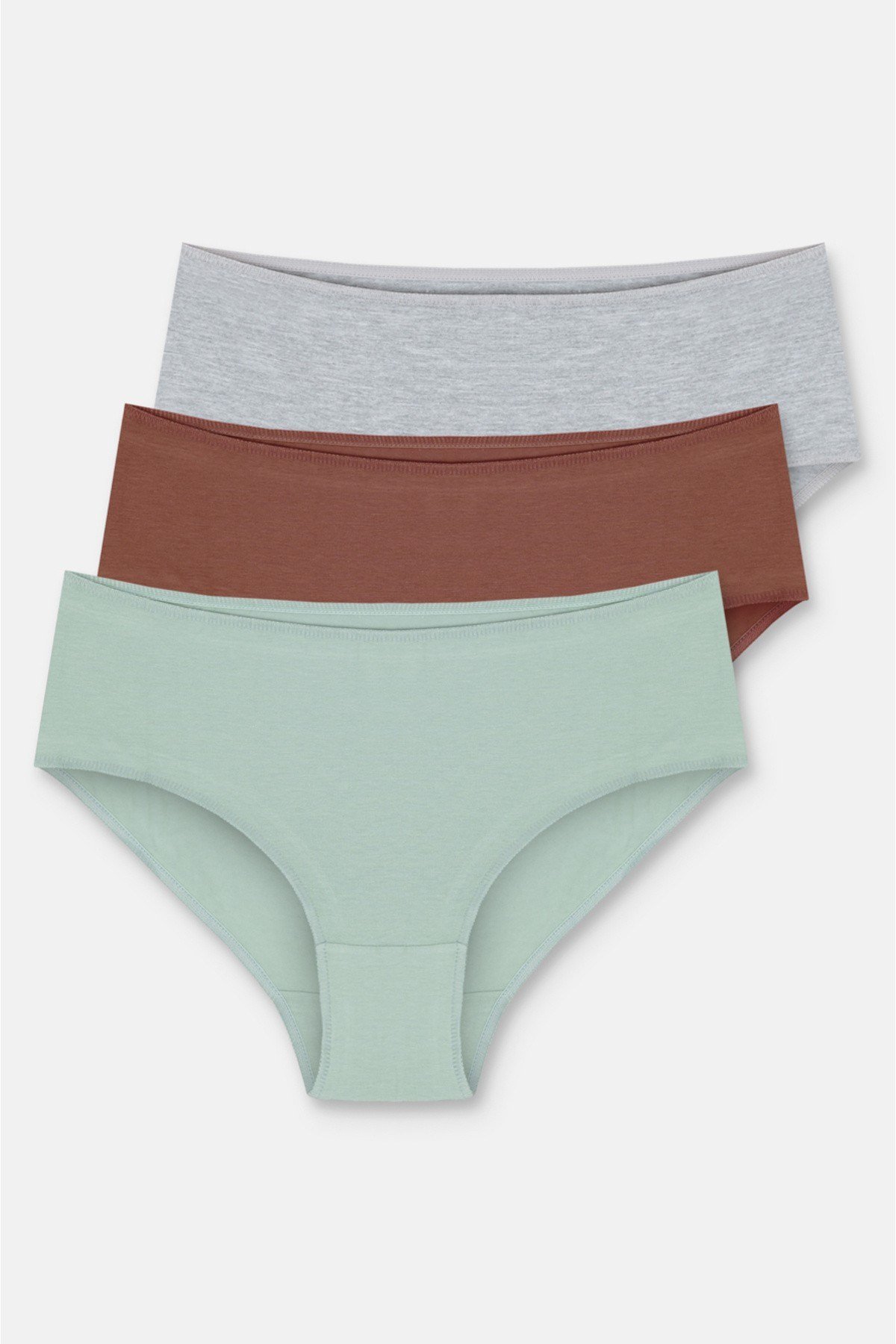 3'lü Pamuklu Basic Yüksek Bel Slip Külot