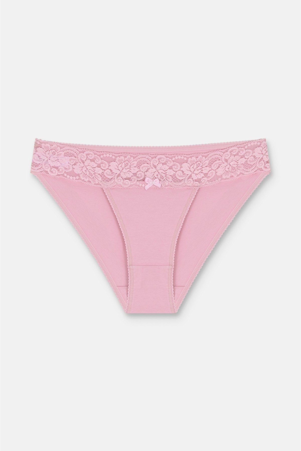 3'lü Pamuklu Dantelli Normal Bel Slip Külot