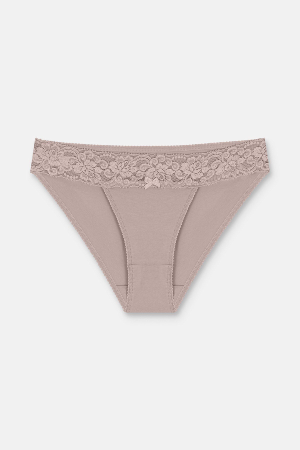 3'lü Pamuklu Dantelli Normal Bel Slip Külot