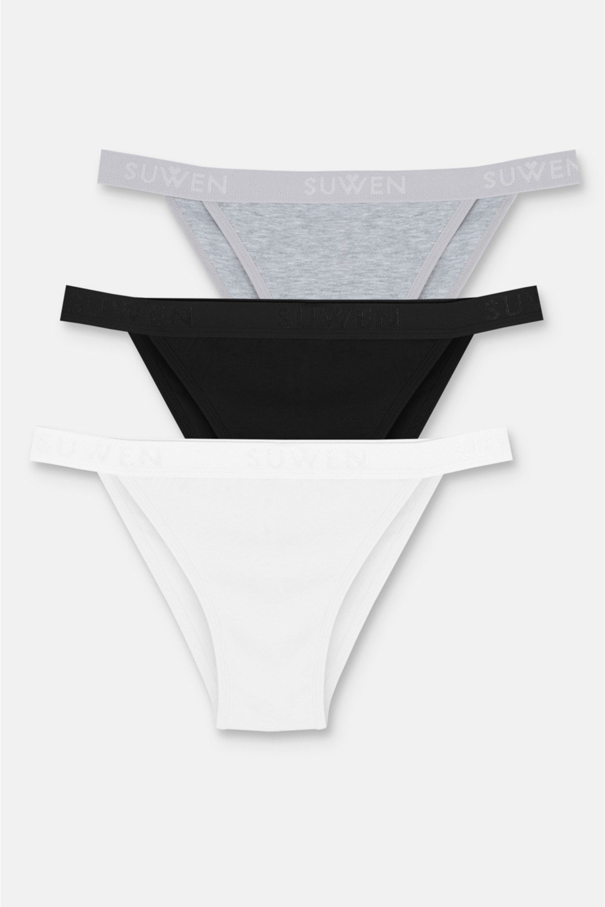 3'lü Pamuklu Lastikli Normal Bel Slip Külot