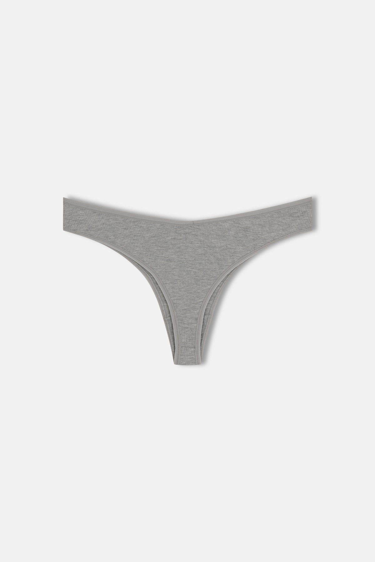 3'lü Pamuklu V Kesim Rib String Külot