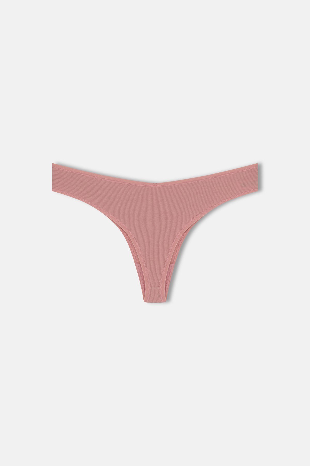3'lü Pamuklu V Kesim Rib String Külot