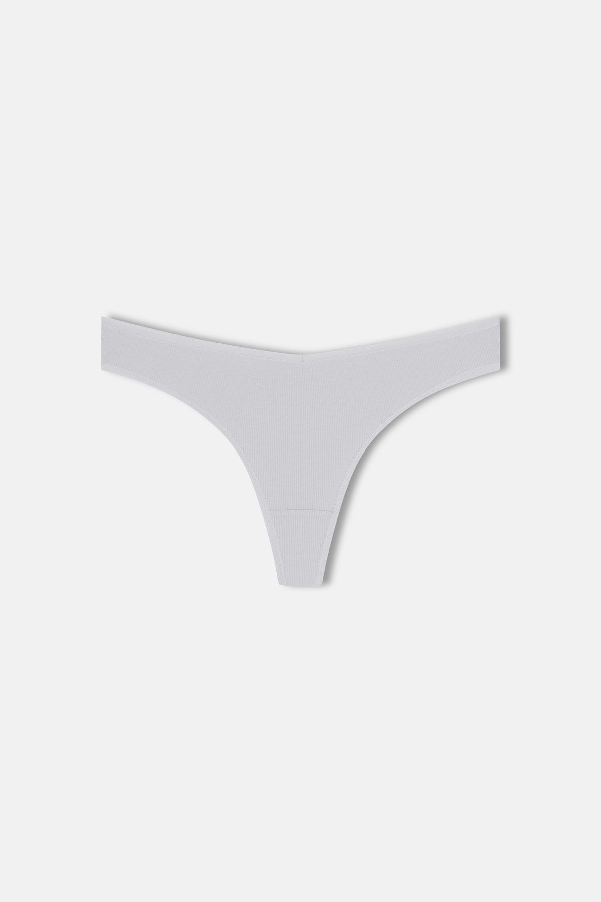 3'lü Pamuklu V Kesim Rib String Külot