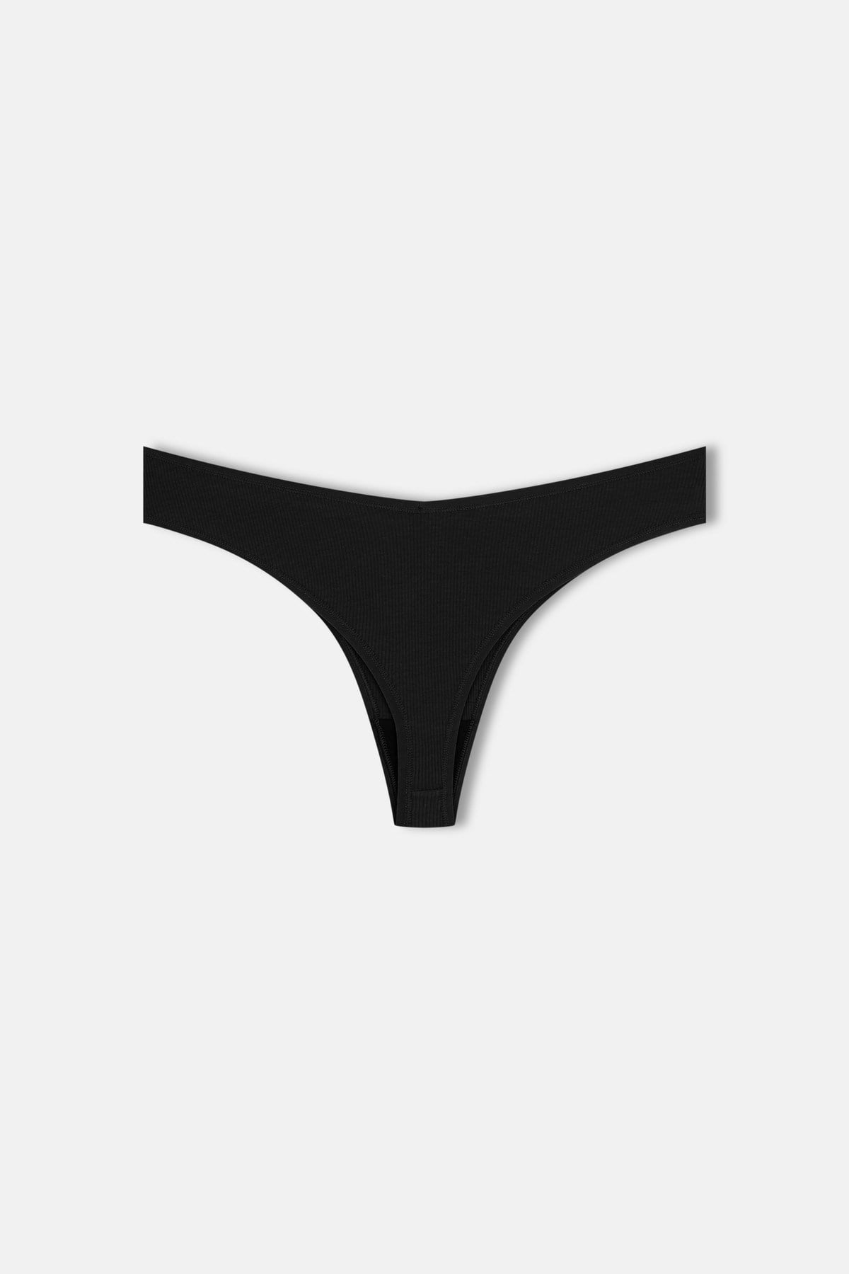 3'lü Pamuklu V Kesim Rib String Külot