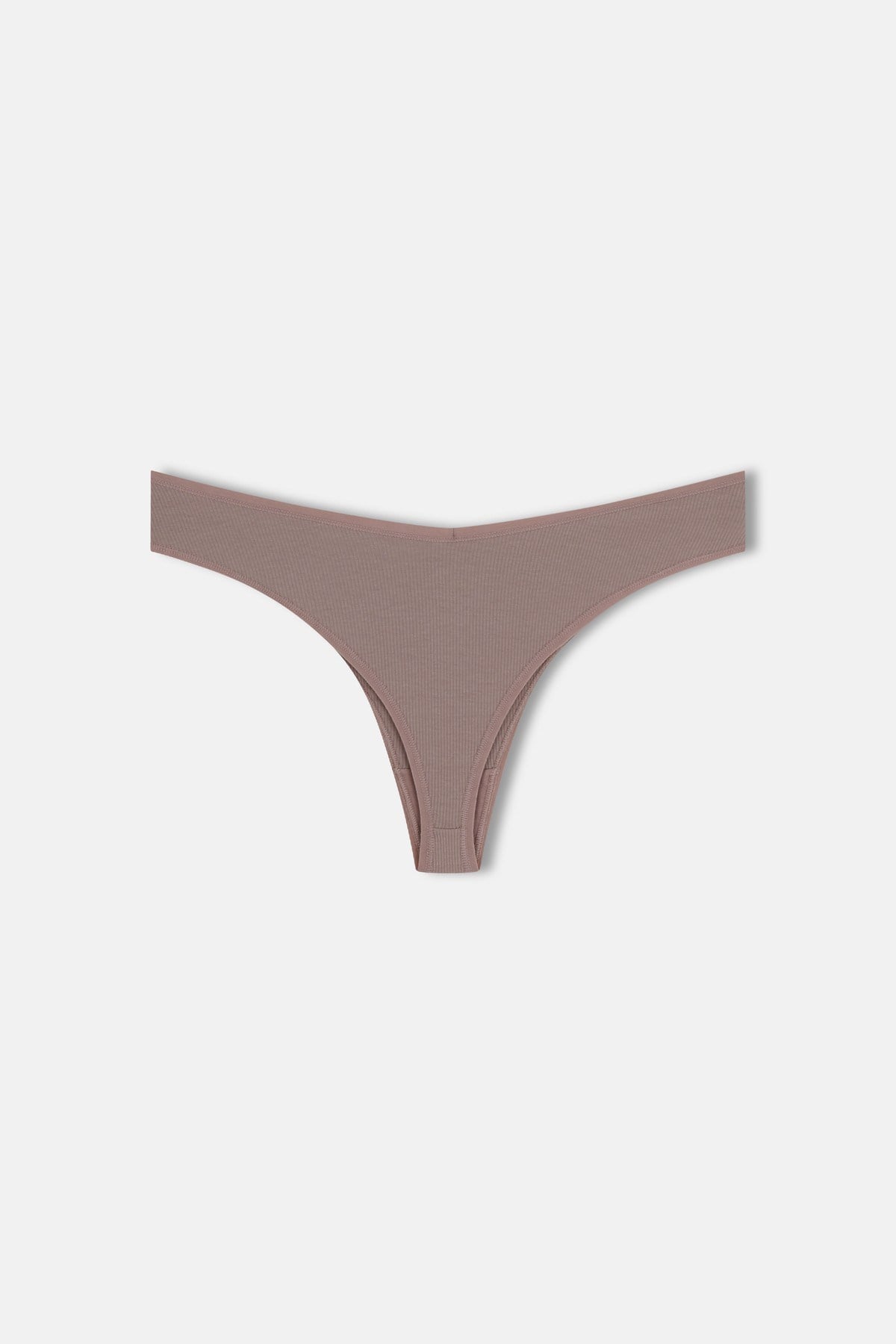 3'lü Pamuklu V Kesim Rib String Külot