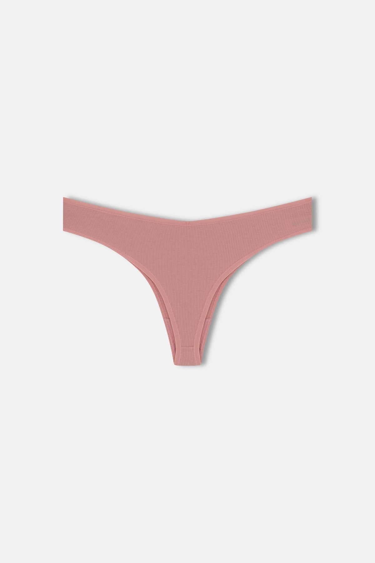 3'lü Pamuklu V Kesim Rib String Külot