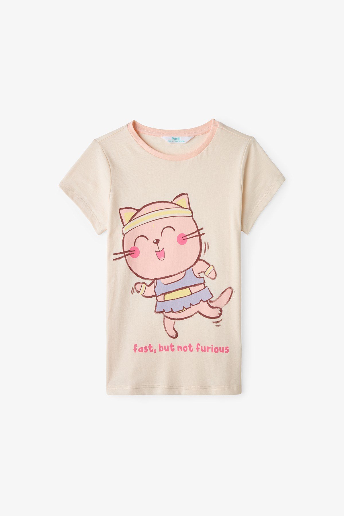 Ekru Kız Çocuk Fast Cat 2'li Pijama Takımı