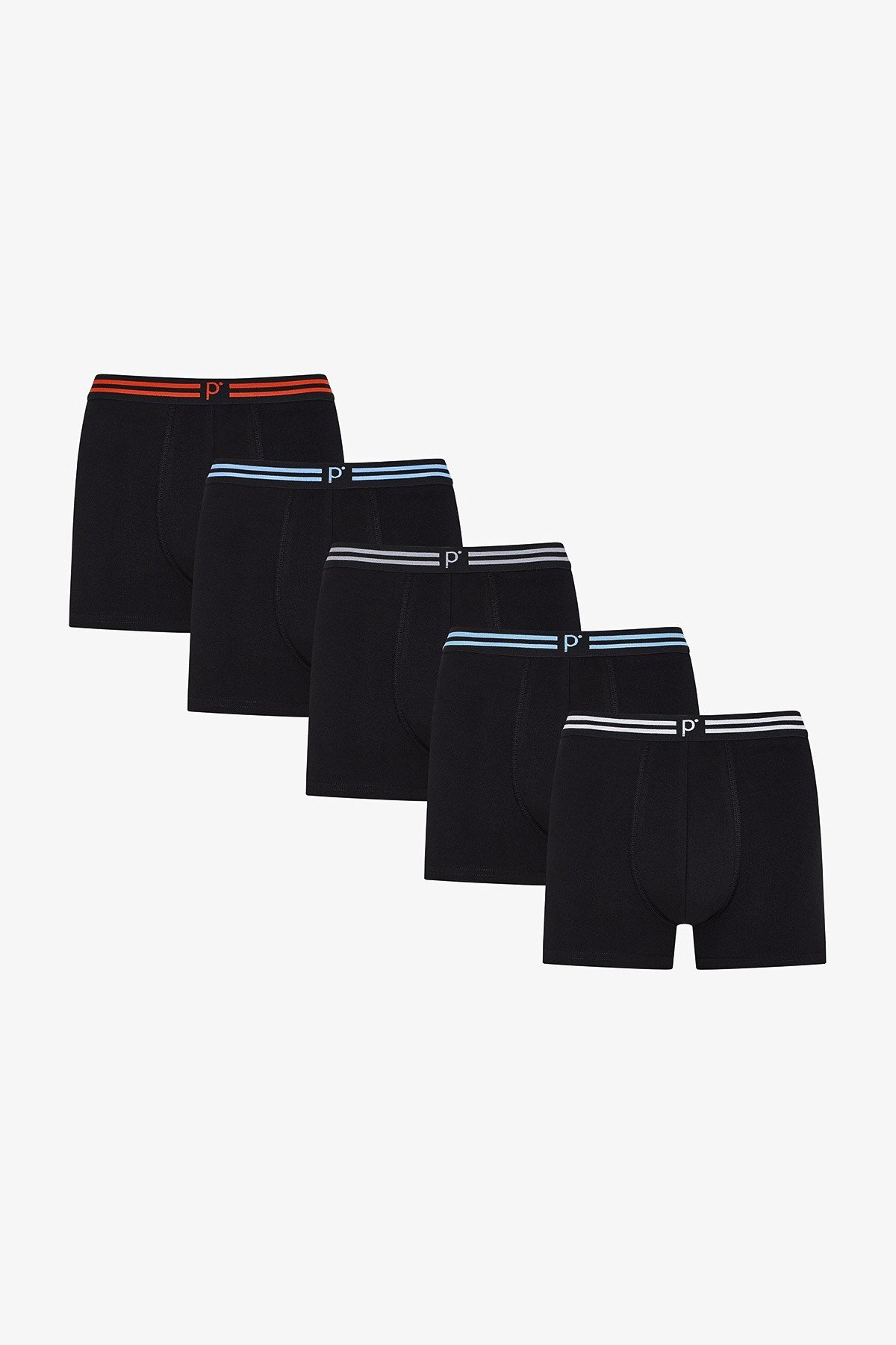 Erkek Renkli Solid Black Çoklu Boxer