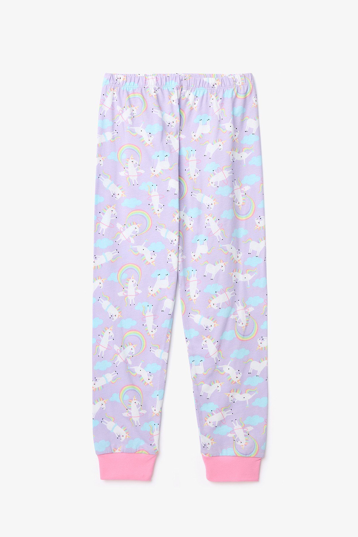 Kız Çocuk Playful Pamuklu Lila Unicorn Pijama Takımı