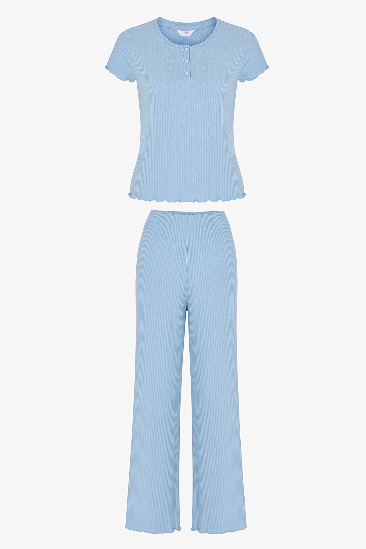 Mavi Ella Solid Pantolon Pijama Takımı