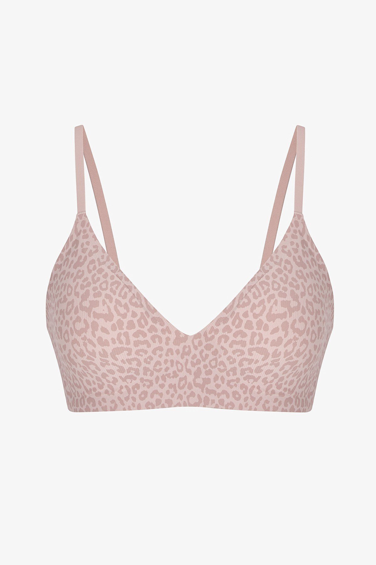 Pembe Invisible Görünmez Ribbed Üçgen Sütyen