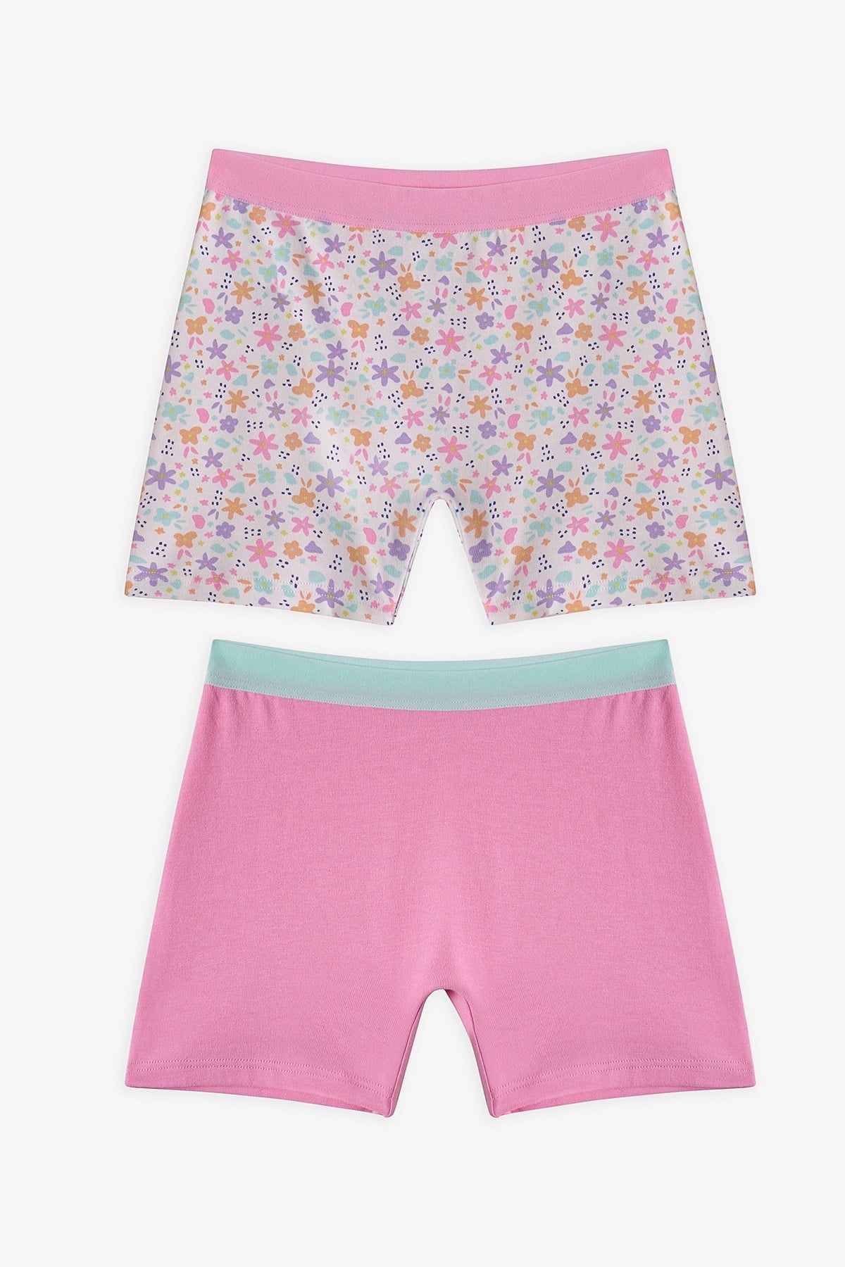 Pembe Kız Çocuk Popflower 2'li Boxer