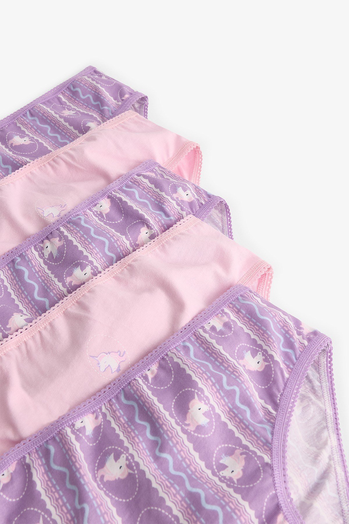Pembe Kız Çocuk Sleepycorn Pamuklu 5'li Slip Külot
