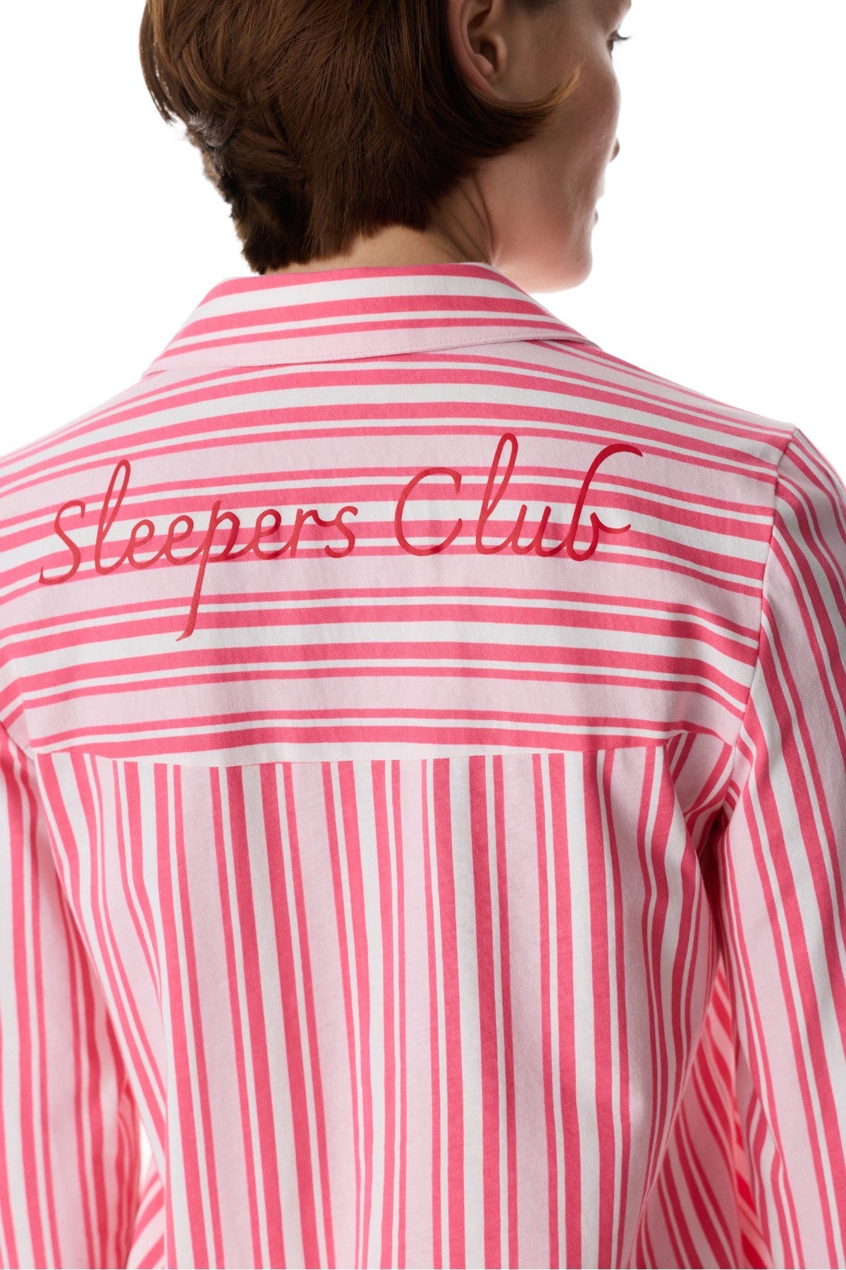 Pembe Sleeper Club Pamuklu Gömlek Pantolon Pijama Takımı