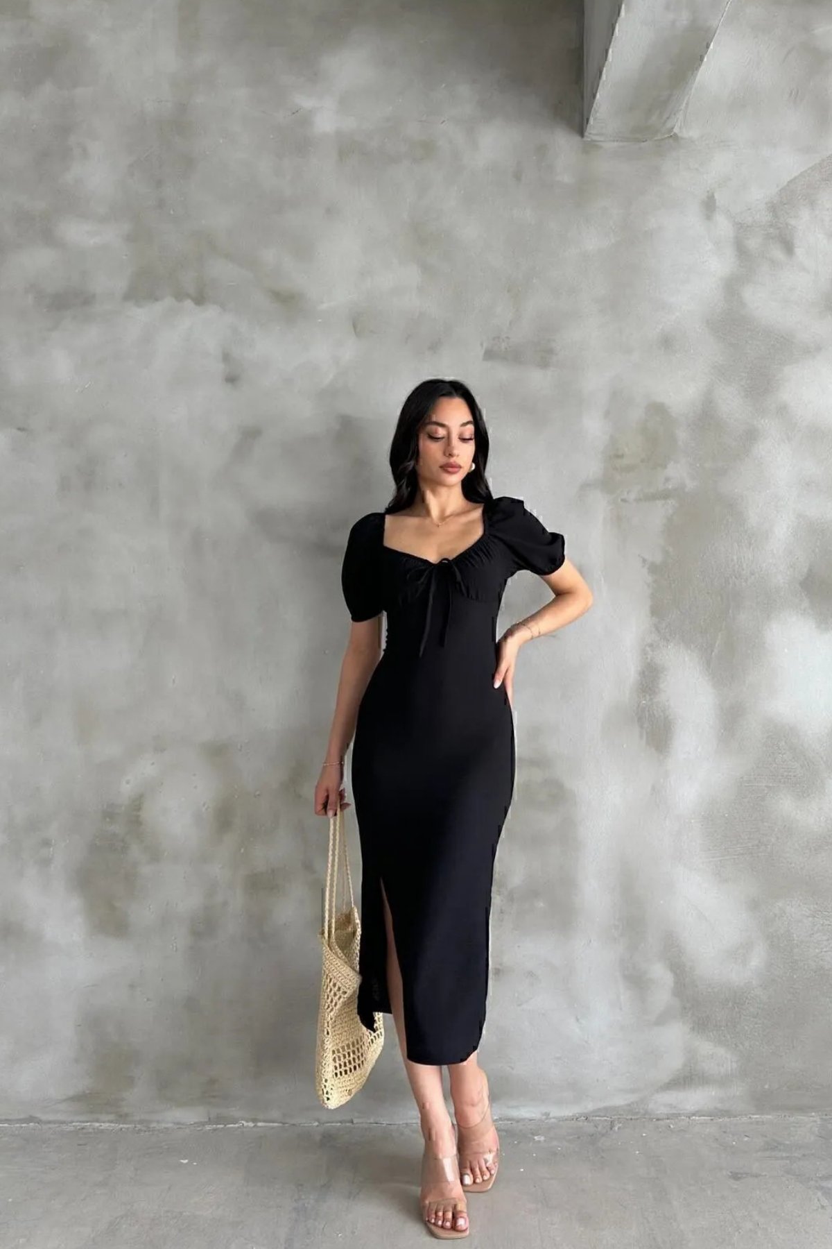 Bürümcük Elbise Siyah