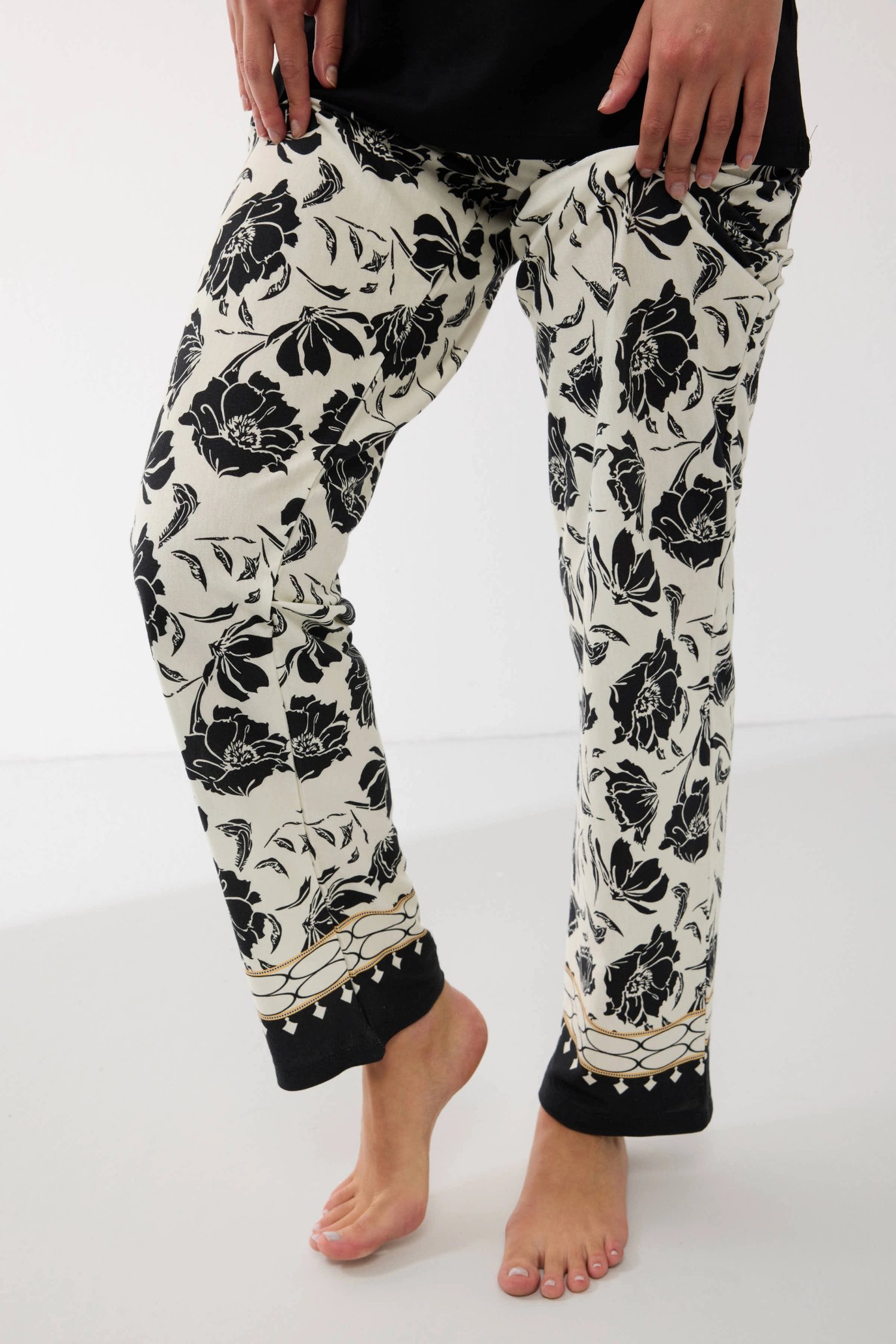 Anıl 11709 Kadın Kısa Kol Tencel Kumaş Desenli Pijama Takımı