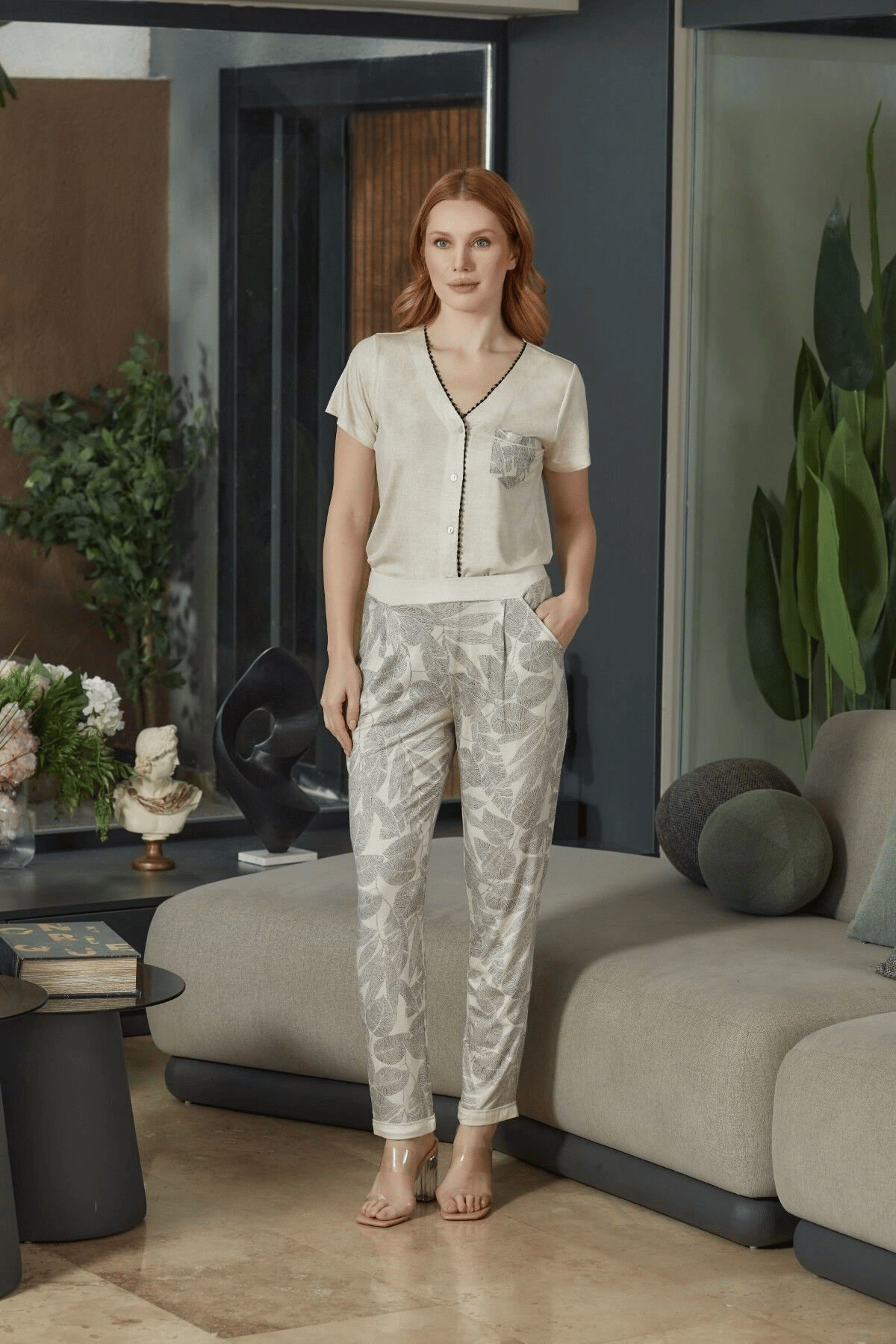 Aqua 26602 Kadın Kısa Kol Pijama Takımı