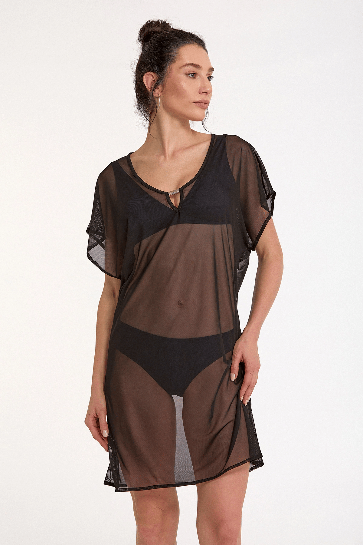 Argento 2095-3001 Kadın Aksesuarlı Kısa Kaftan