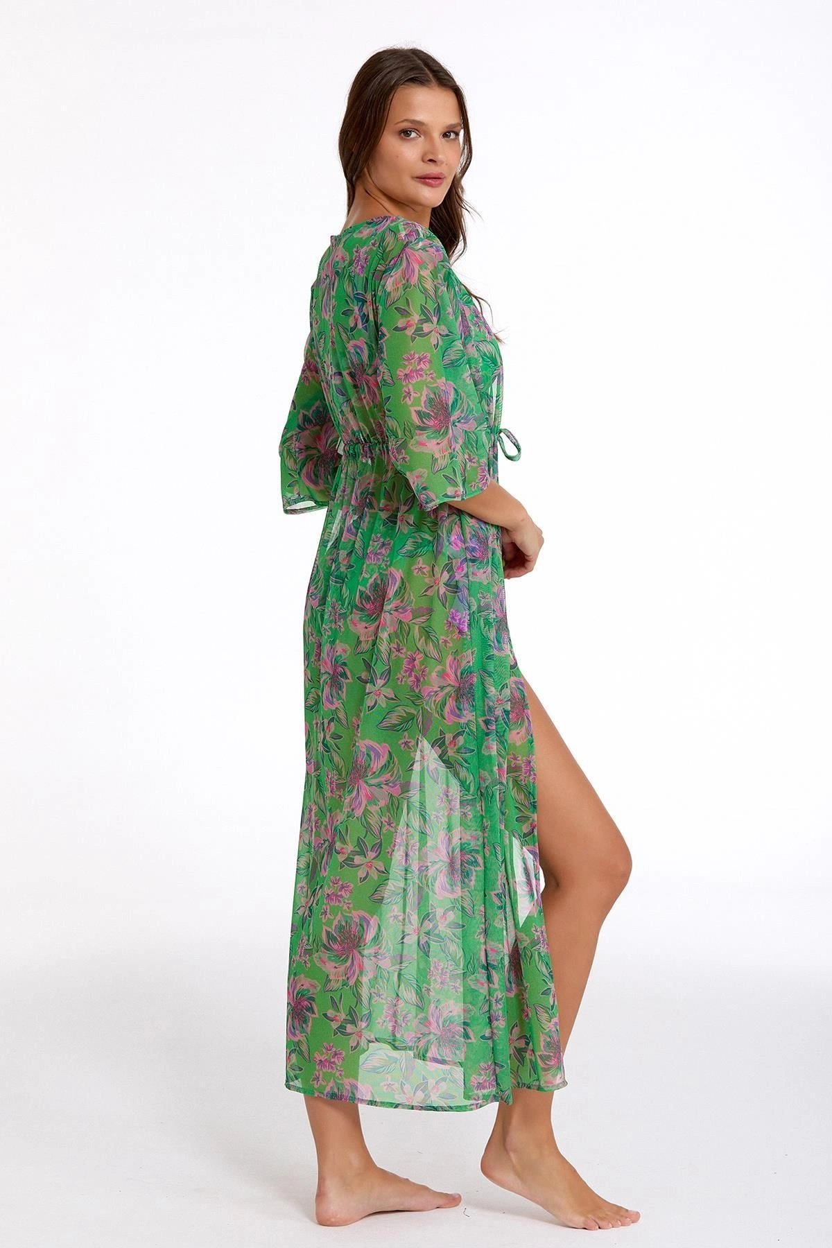 Argento 2106-3014 Kadın Önü Açık Uzun Kaftan