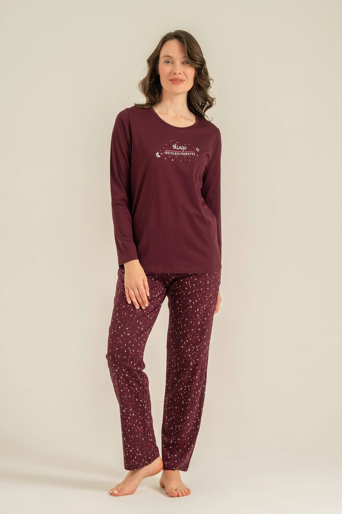 Arnetta  Ar3774-S  Kadın Uzun Kollu Pijama Takım