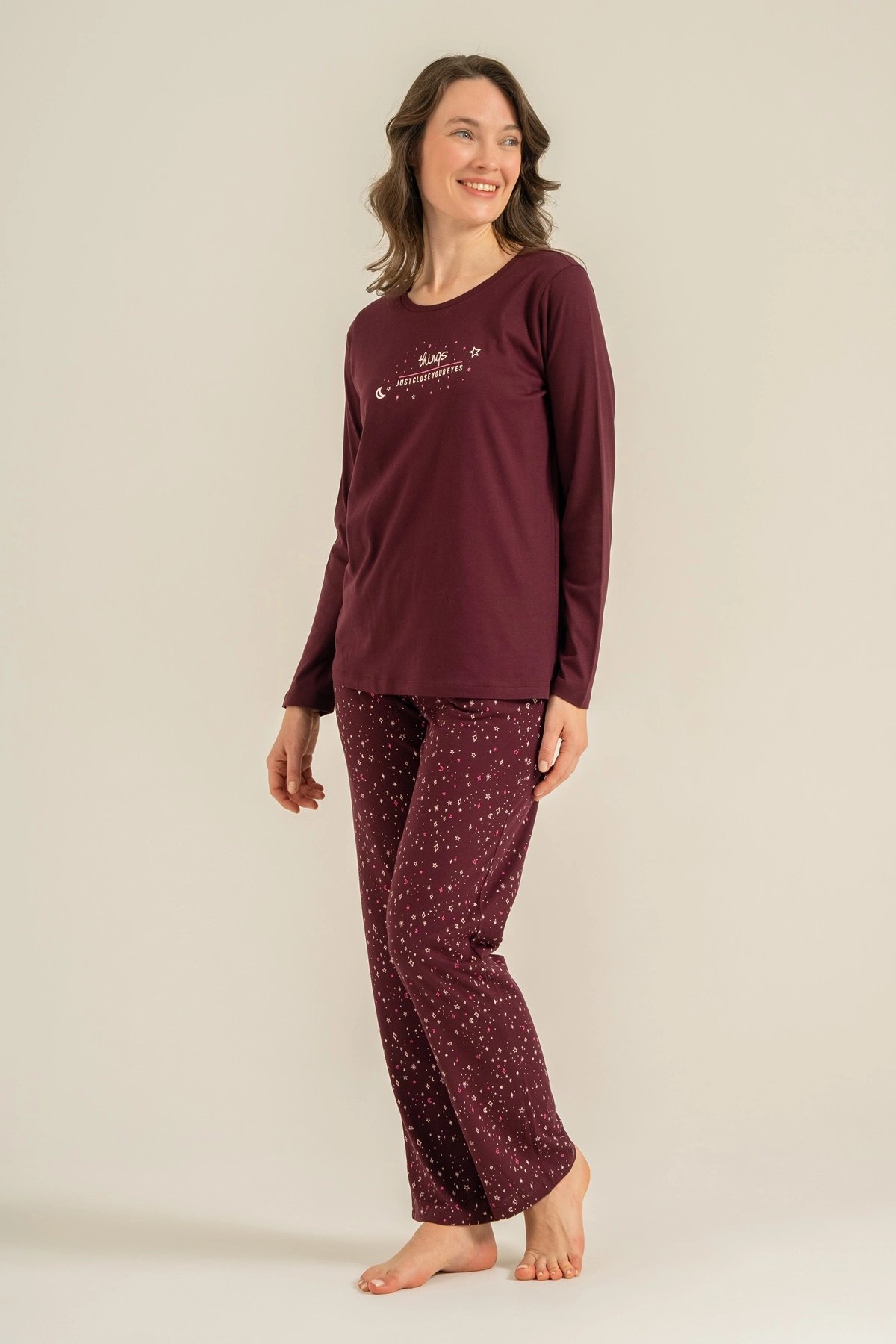 Arnetta  Ar3774-S  Kadın Uzun Kollu Pijama Takım