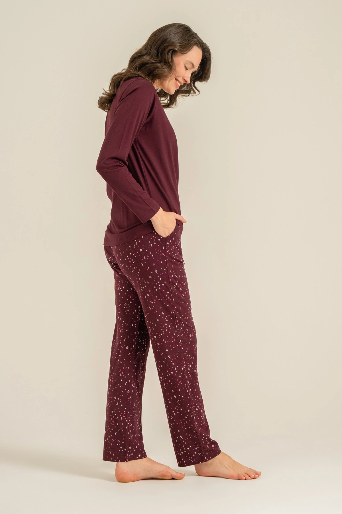 Arnetta  Ar3774-S  Kadın Uzun Kollu Pijama Takım