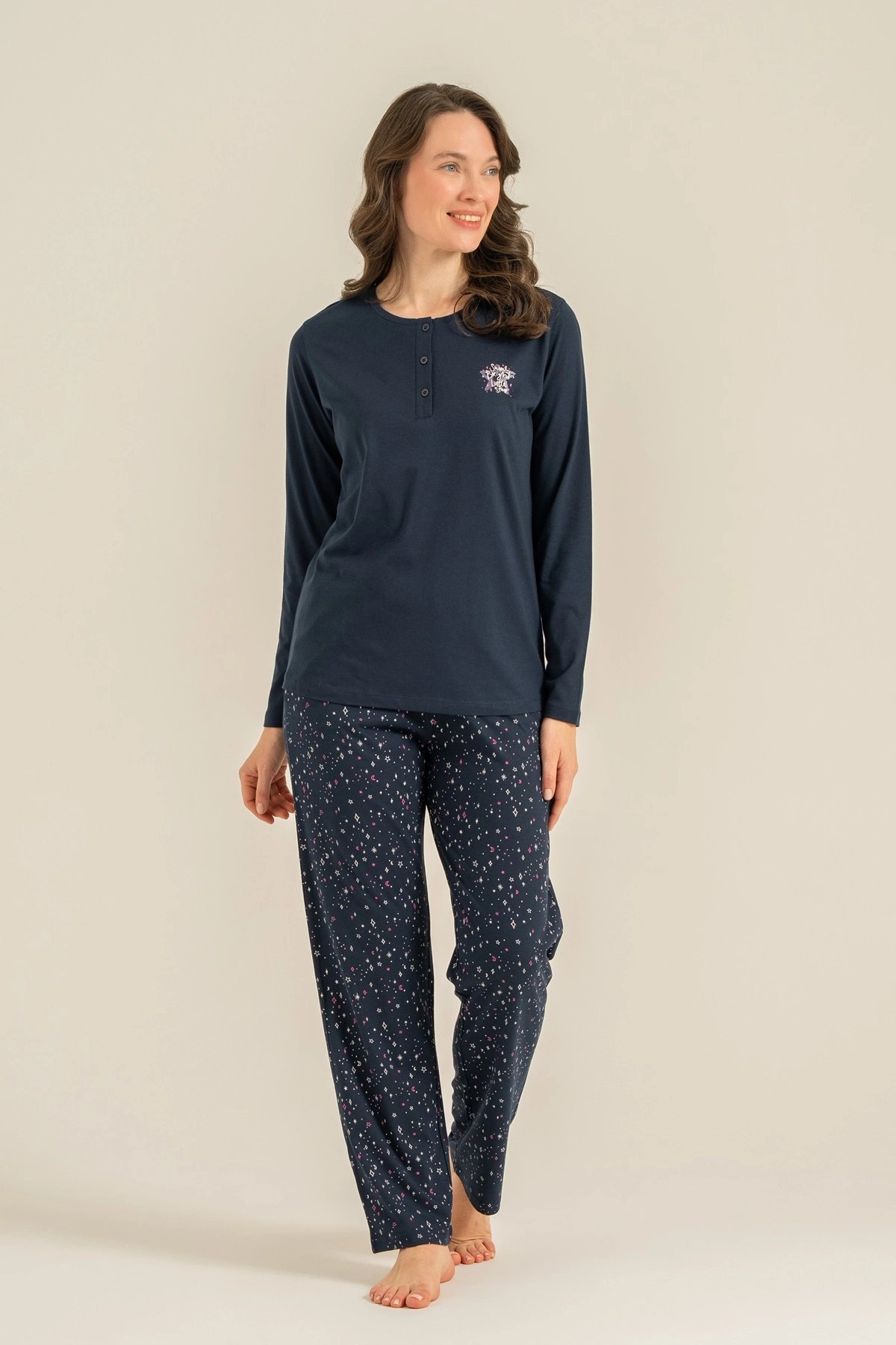 Arnetta  Ar3775-S  Kadın Uzun Kollu Pijama Takım