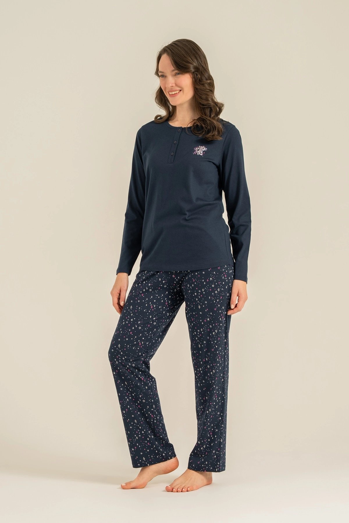 Arnetta  Ar3775-S  Kadın Uzun Kollu Pijama Takım