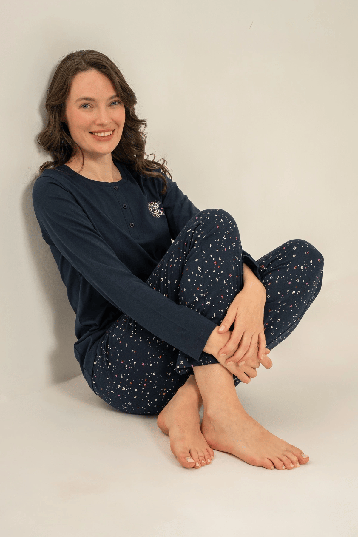 Arnetta  Ar3775-X  Kadın Uzun Kollu Pijama Takım