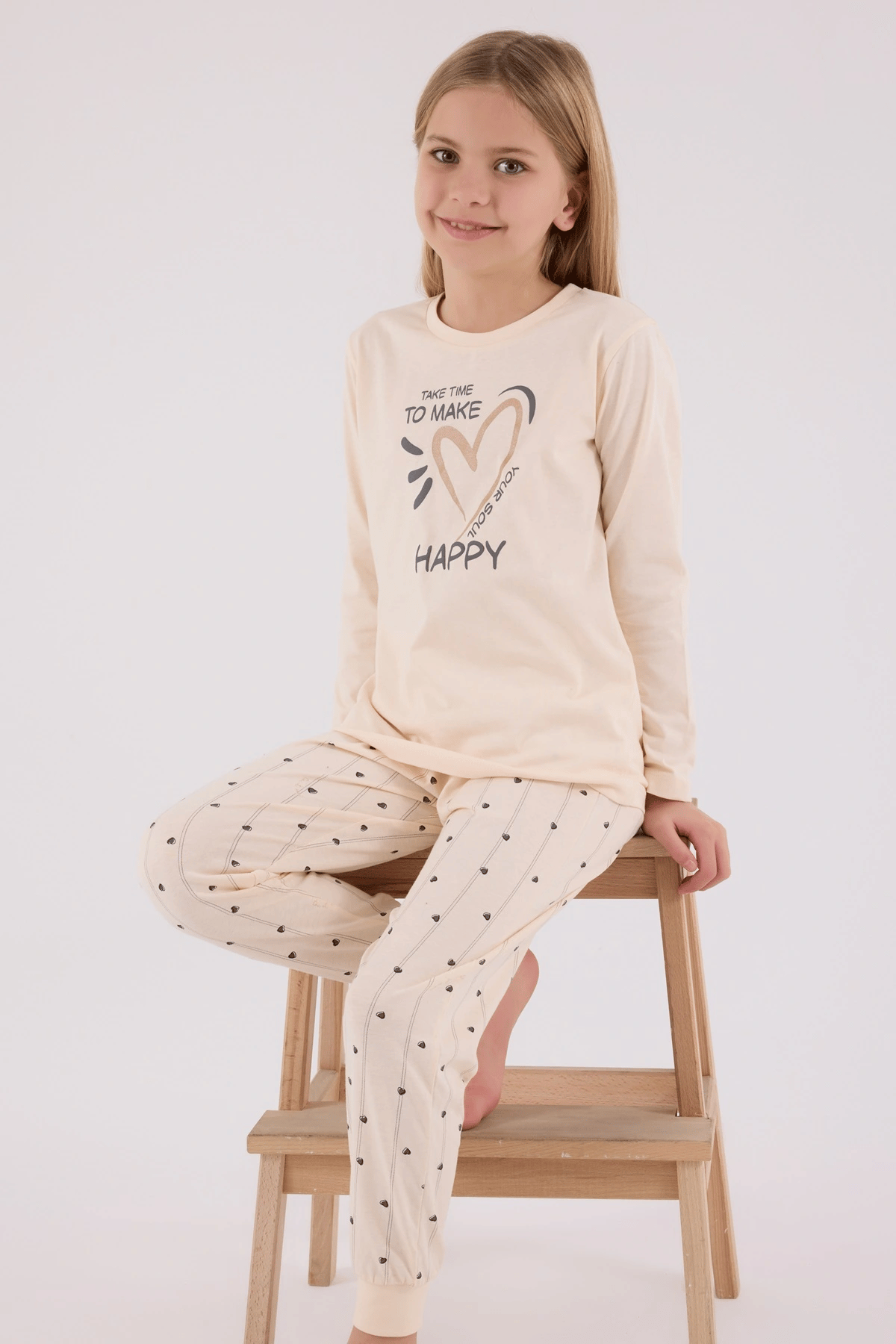 Arnetta 3434-G Kız Çocuk Uzun Kol Pijama Takım