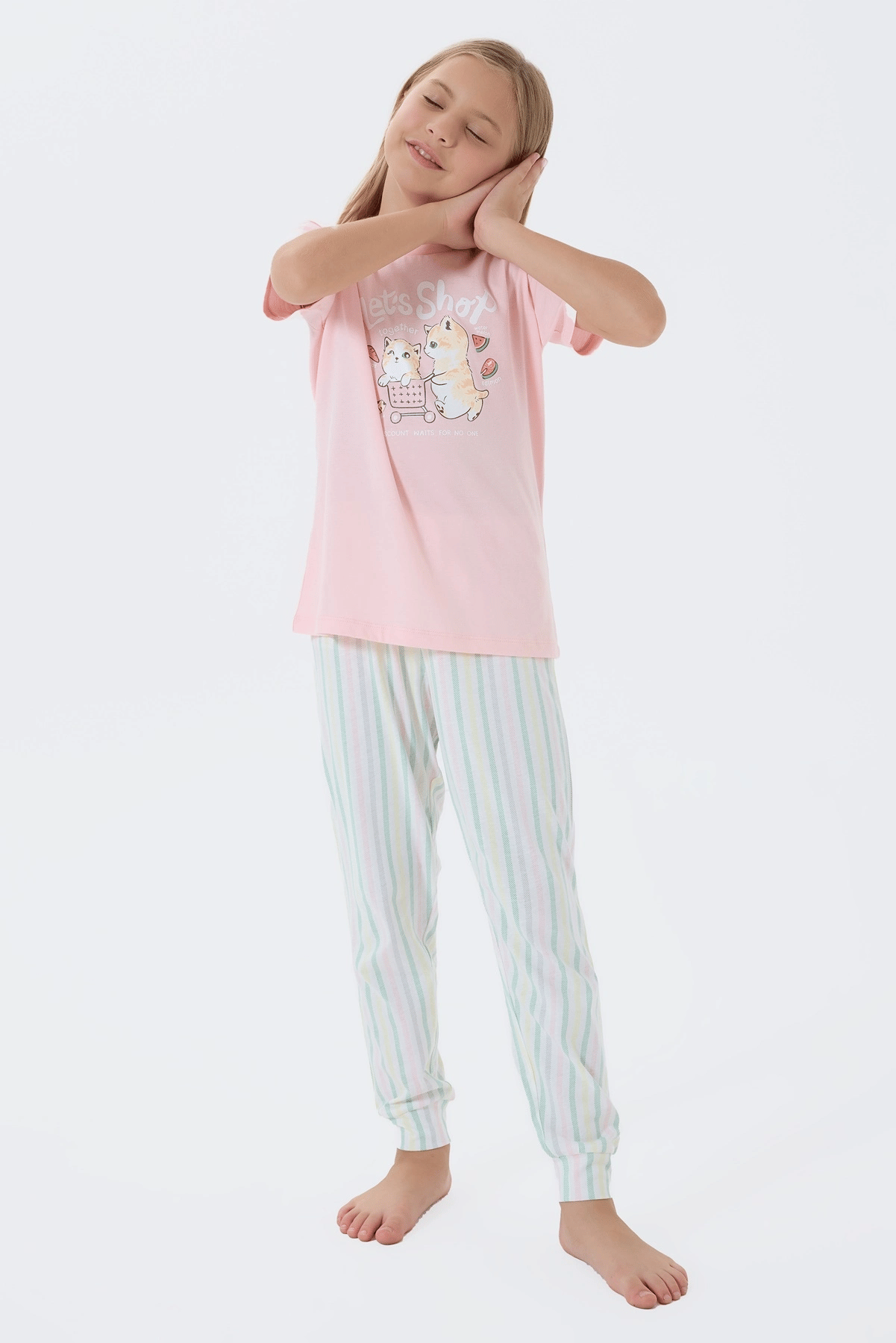 Arnetta 3571-G Kız Çocuk Kısa Kol Pijama Takımı