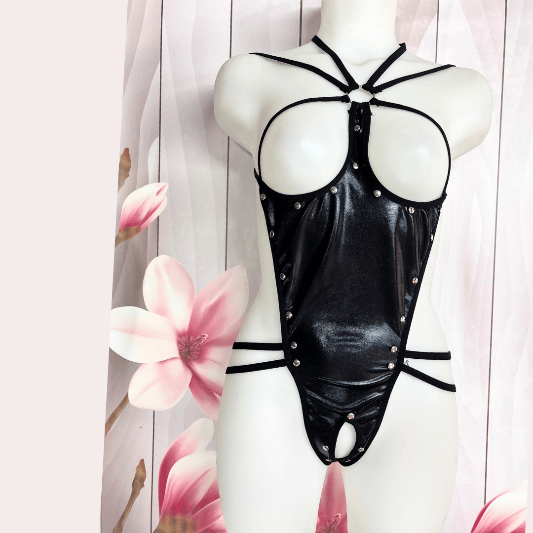 Bacio Fantazi Göğüsü Ve Özel Ağı Açık Metalli Babydoll BC9146
