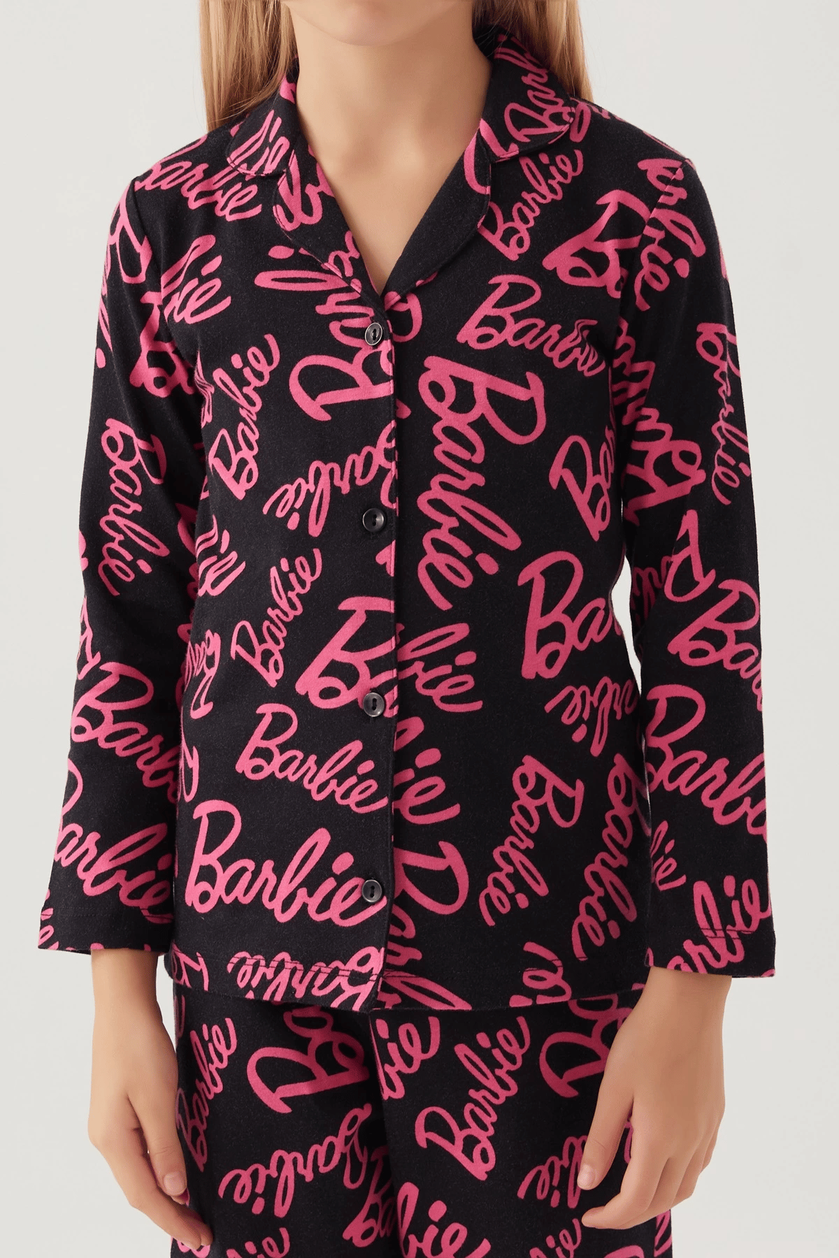 Barbie 1767-3 Kız Çocuk Gömlek Pijama Takımı