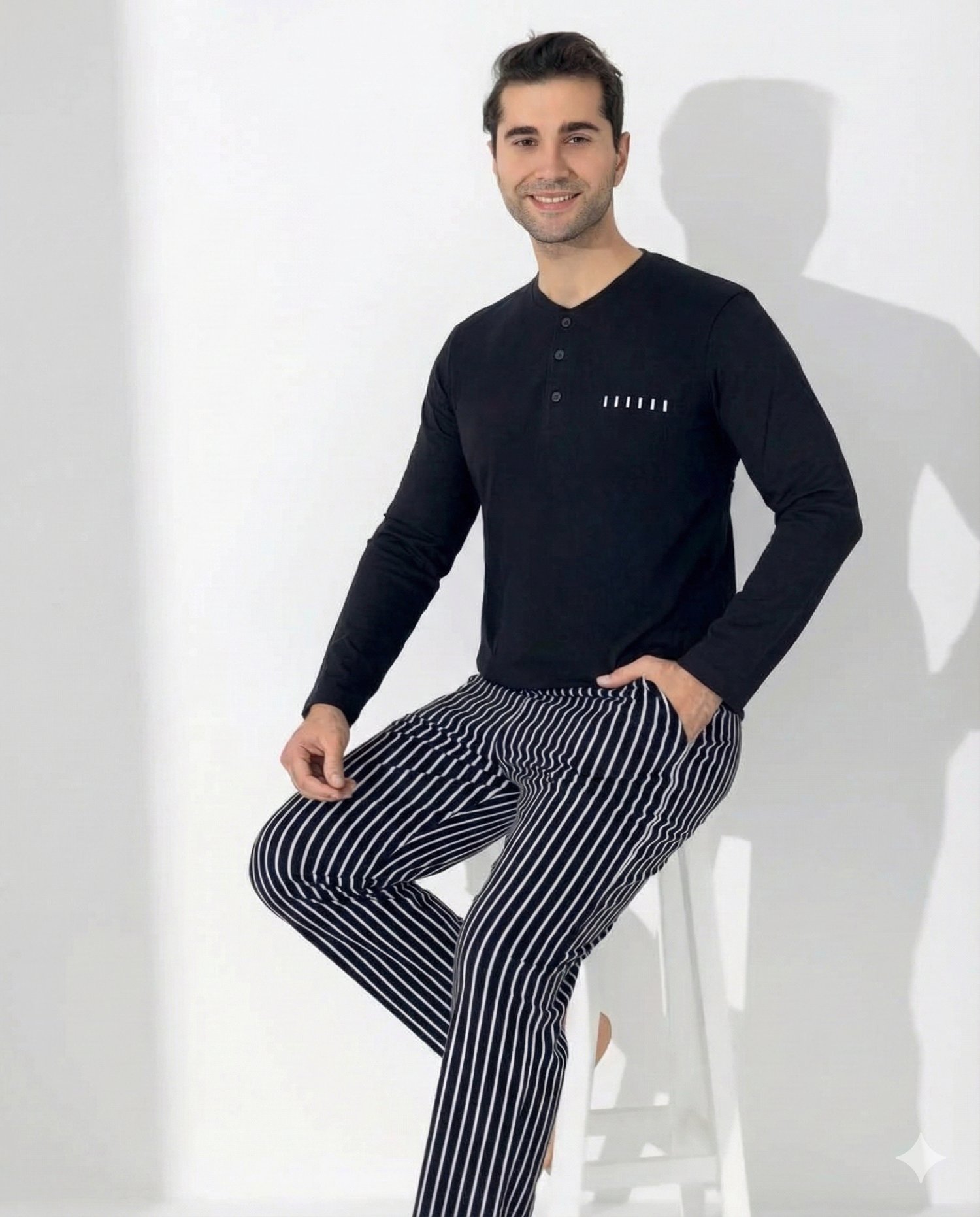 Boyraz 0405 Erkek Uzun Kol Pijama Takımı