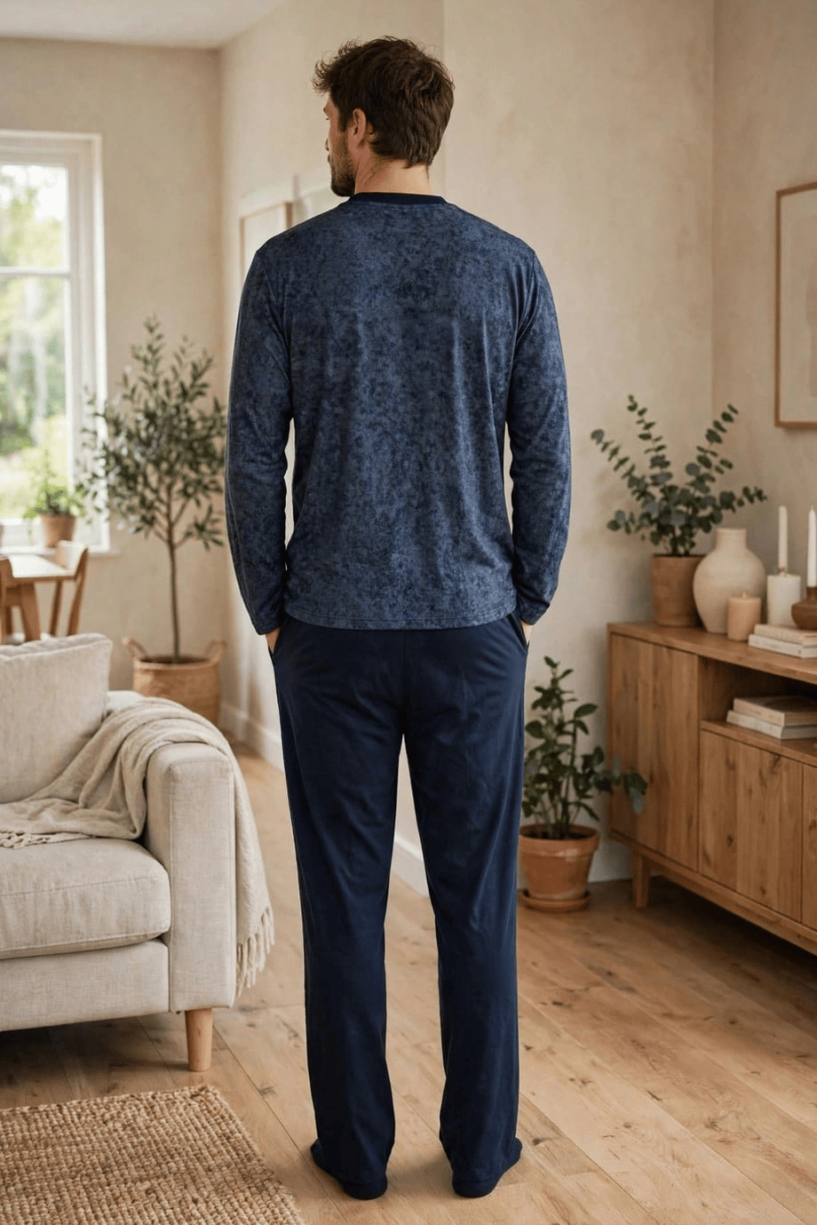 Çift Kaplan 8200 Uzun Kol Erkek Patlı Pijama Takımı