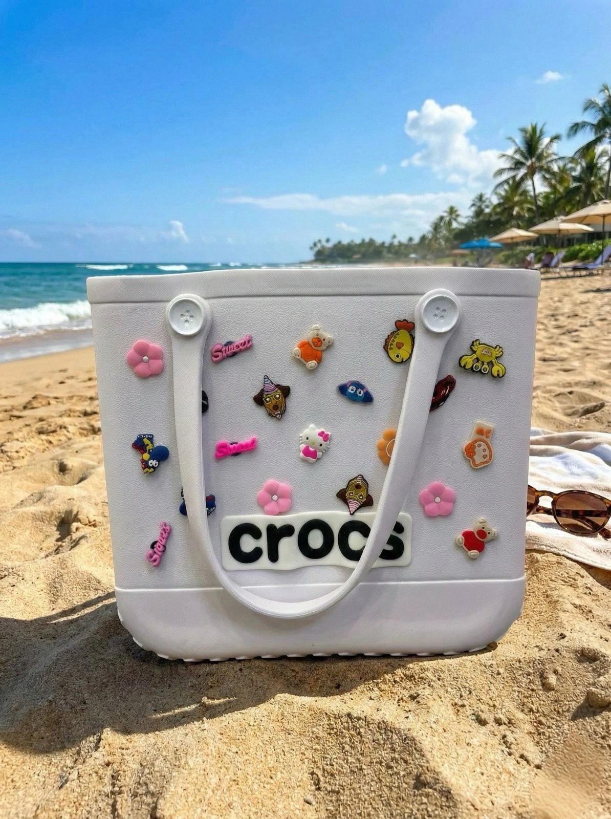 Crocs Stil Jibbitzli Kadın Plaj Çantası