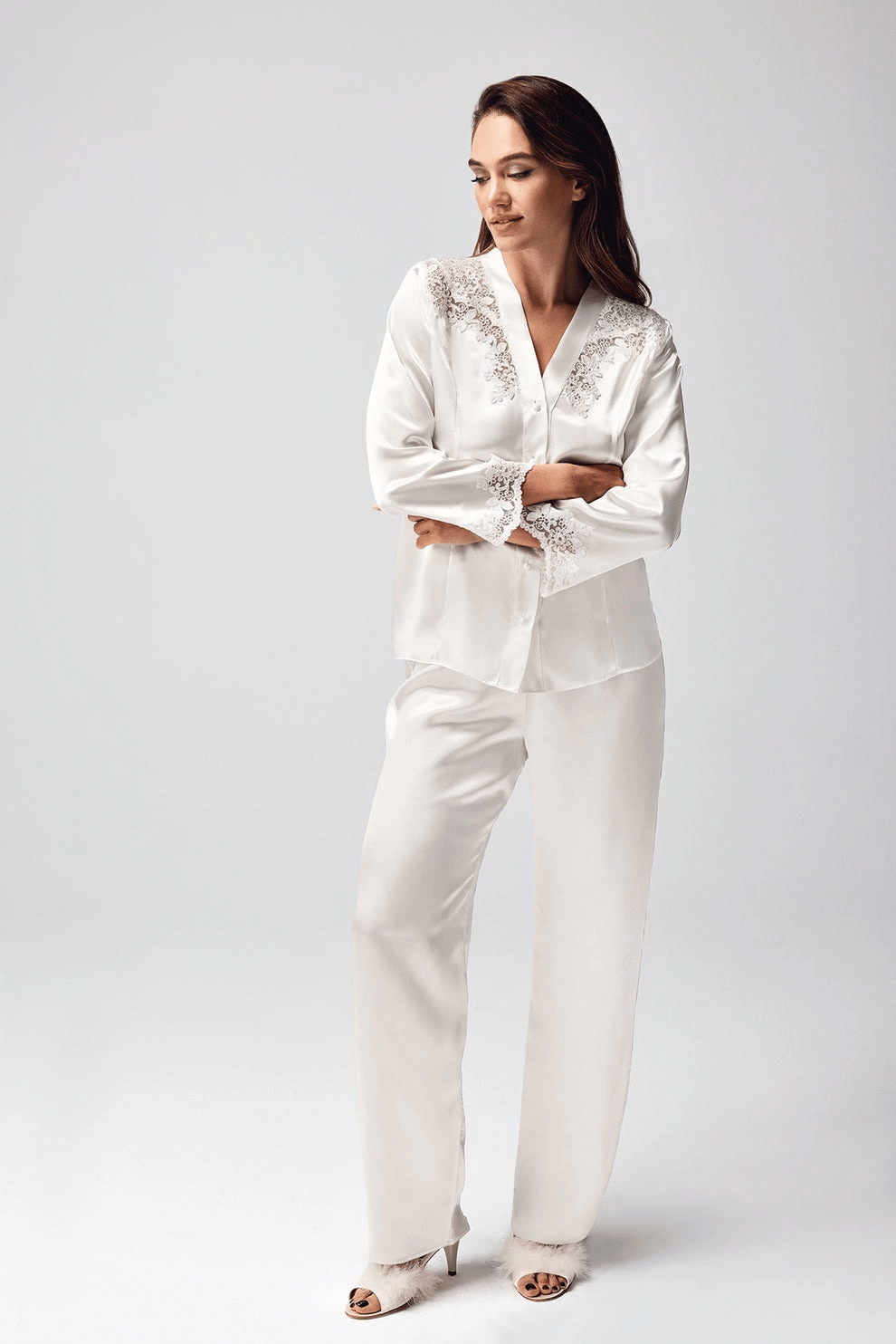 Freshness 9950-PT Saten Dantel Detaylı Pijama Takımı