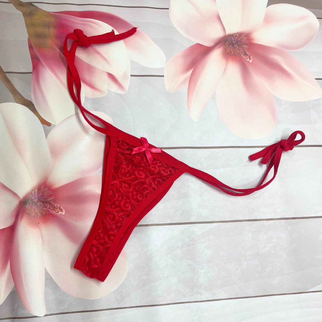 Kadın 3'lü Dantelli Yandan Bağlamalı Seksi Tanga BC0054